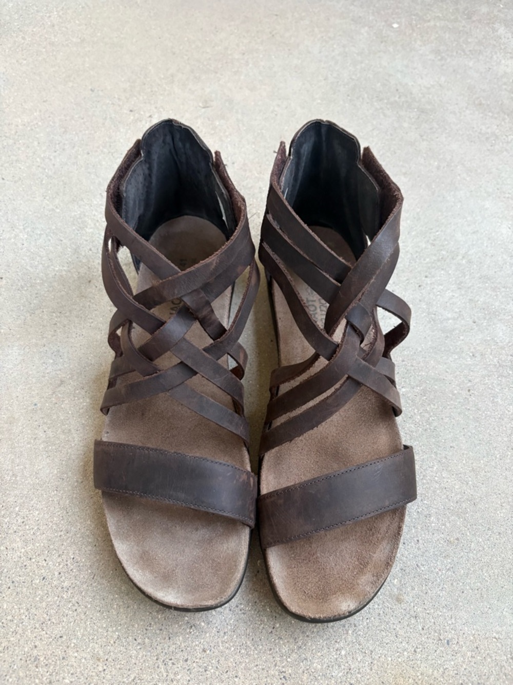 NAOT Marita Women EU 41 US 10-10.5 Brown Leather Gladiator Strappy Sandals